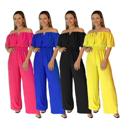 Classy Off-Shoulder High Waist Jumpsuit