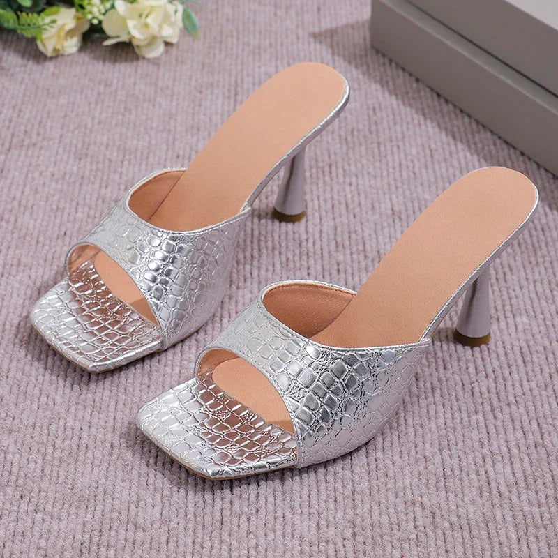 Elegant Square Toe Heels