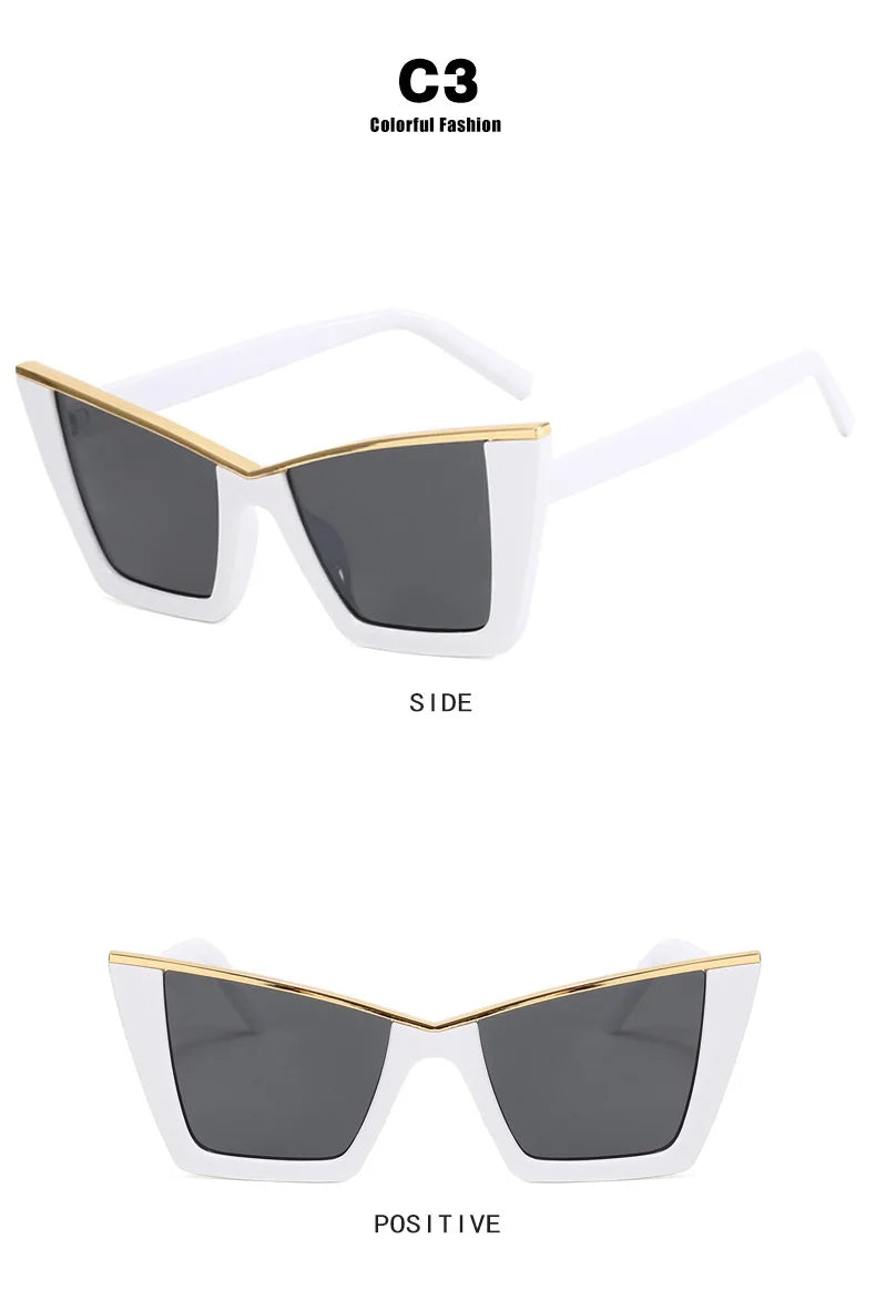 Oversized Bar Cat Eye Sunglasses