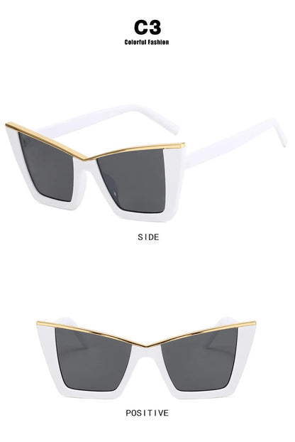 Oversized Bar Cat Eye Sunglasses