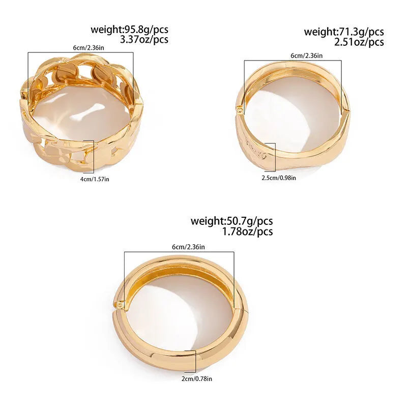 Bold Metal Statement Cuff Bracelet