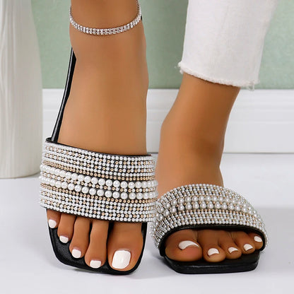 Luxury Pearl Heeled Flats