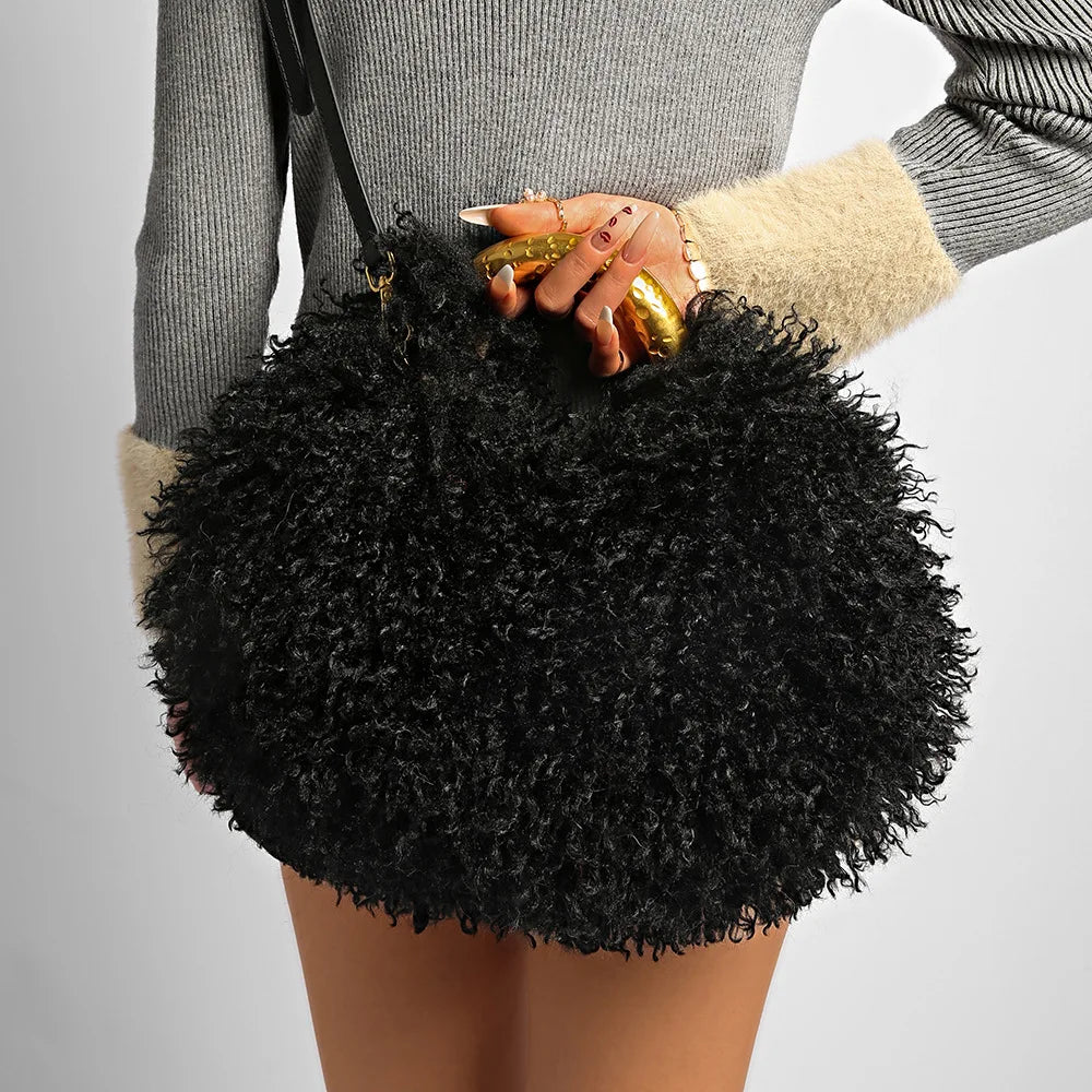 The Spice Girl Round Faux Fur Ring Bag