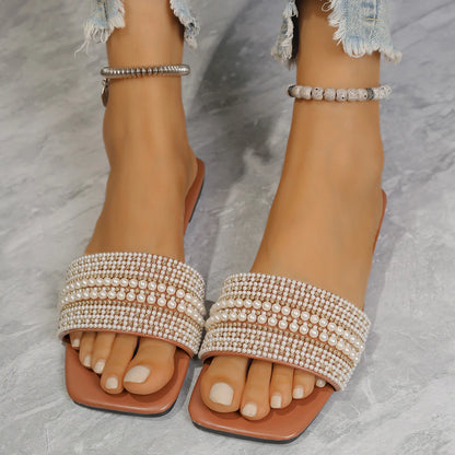 Luxury Pearl Heeled Flats