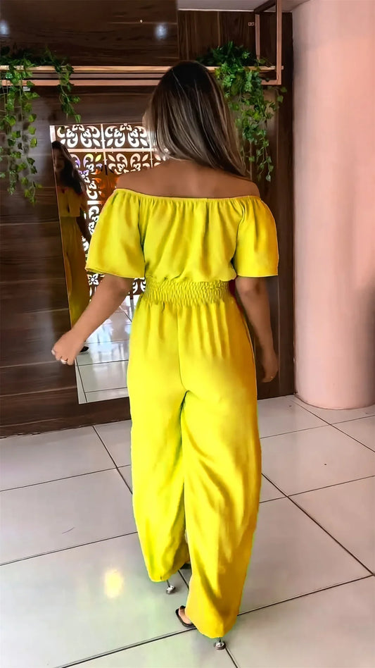 Classy Off-Shoulder High Waist Jumpsuit
