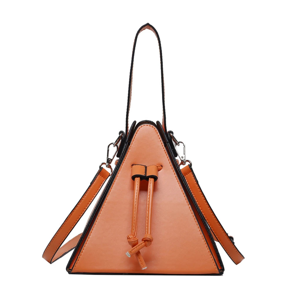 Geo Triangle Drawstring Bucket Bag