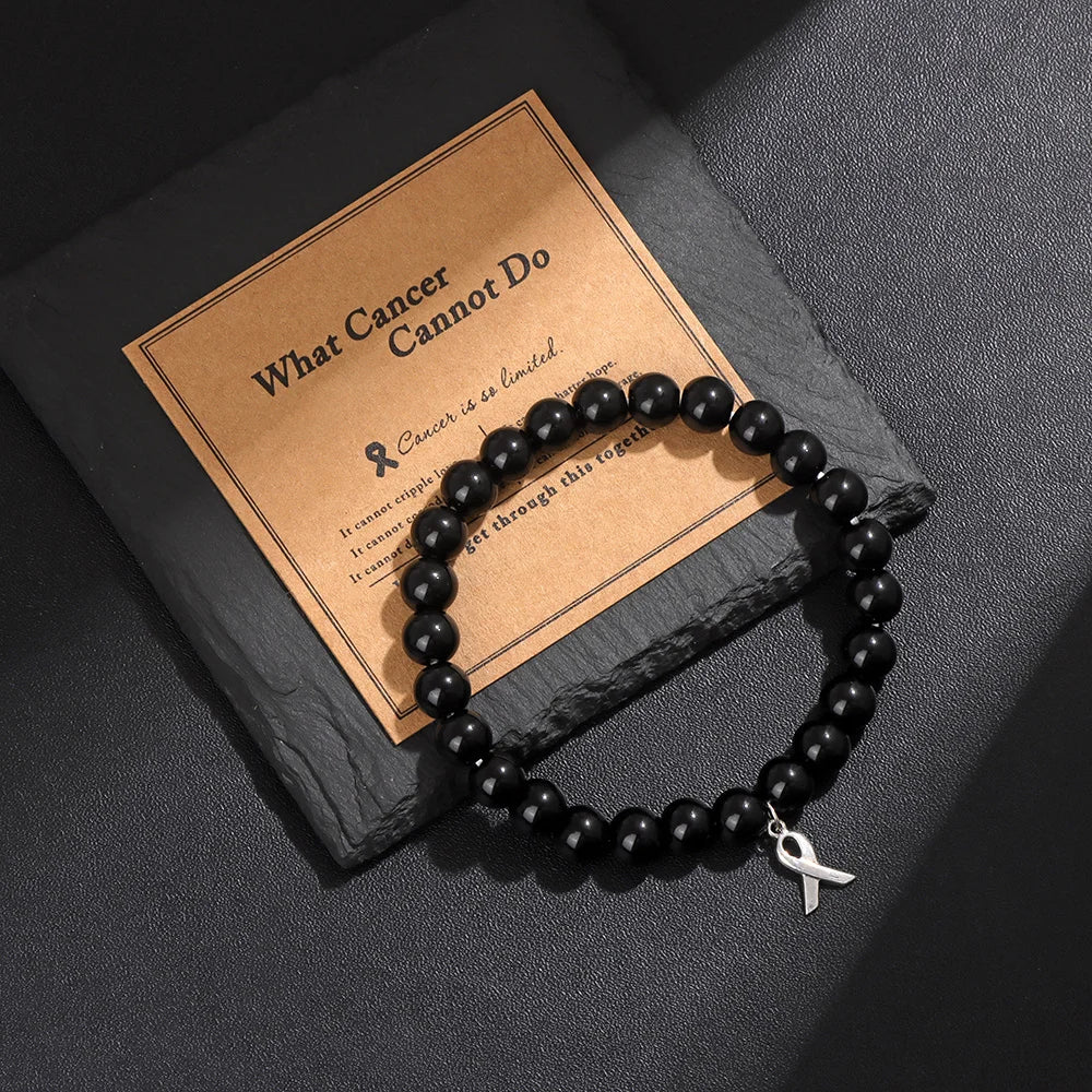 Cancer Warrior Beaded Gemstone Bracelet