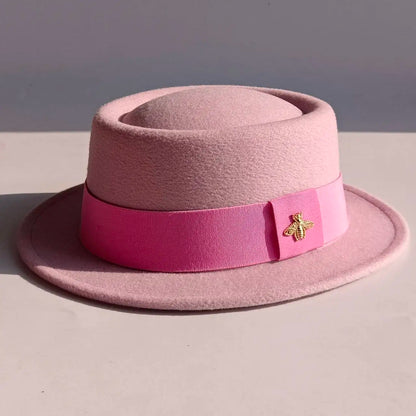 Bee Accent Pork Pie Fedora Hat