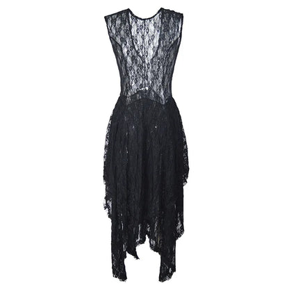 Enchanted Lace Handkerchief-Hem Dress