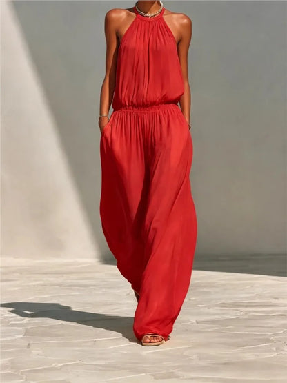 Breezy Halter Palazzo Jumpsuit