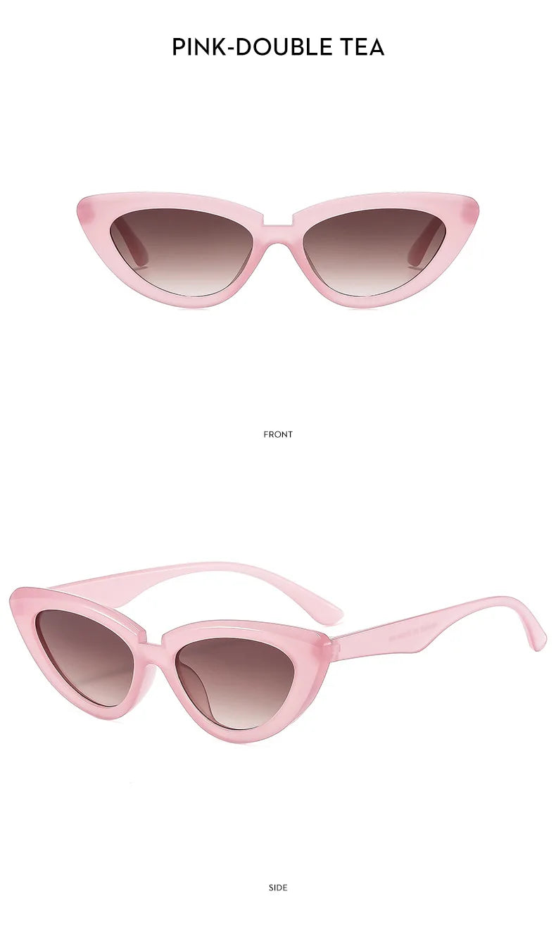 Pink sunglasses with a gradient lens on a white background