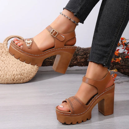 Chic Adjustable Strap Wedge Sandals