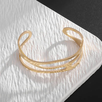 Polished Steel Open Cuff Bangle