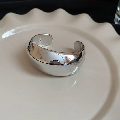 Irregular Geometric Glossy Opening Bangle