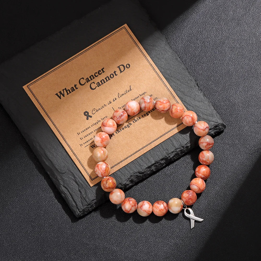 Cancer Warrior Beaded Gemstone Bracelet