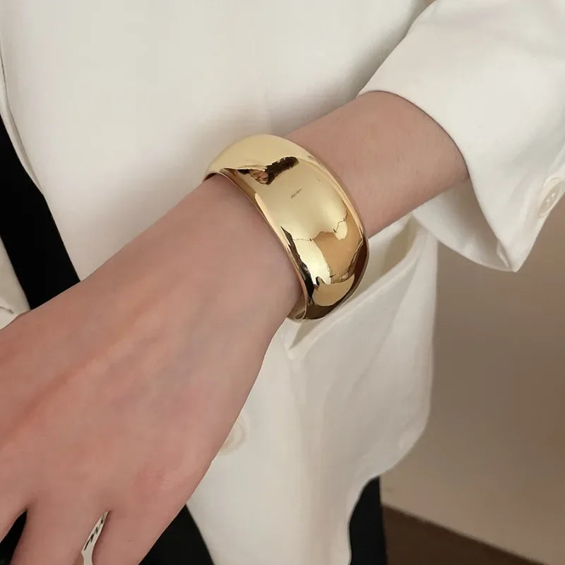 Irregular Geometric Glossy Opening Bangle