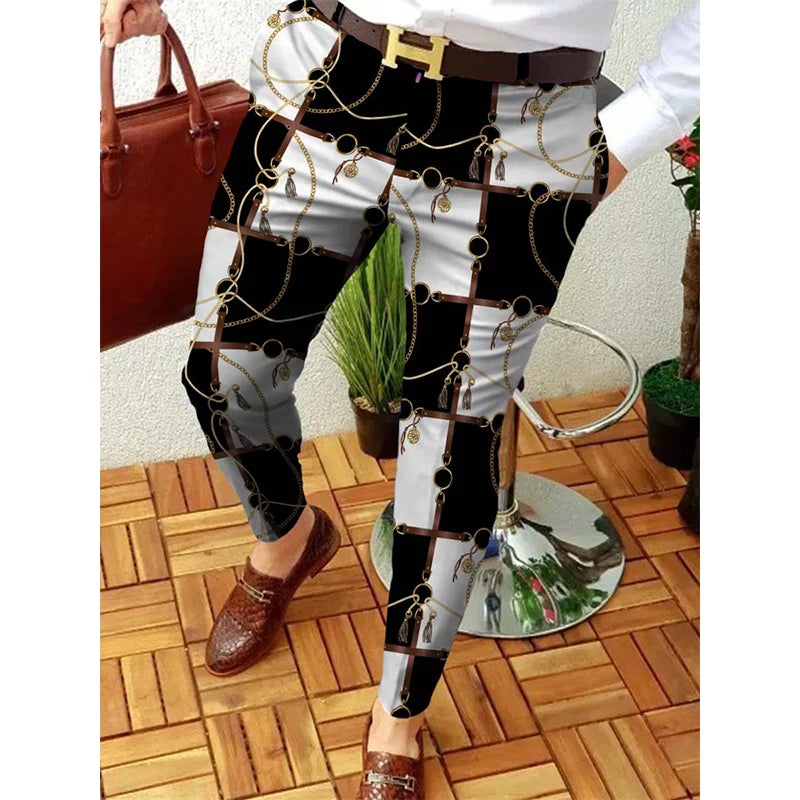 Smart Print Slim Pencil Pants