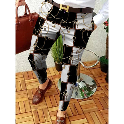 Smart Print Slim Pencil Pants