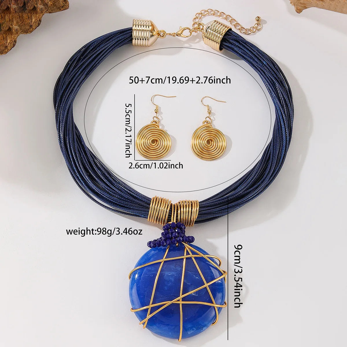 Hand-Woven Resin & Aluminum Statement Set