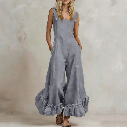 Aurora Ruffle Wide Leg Jumpsuit