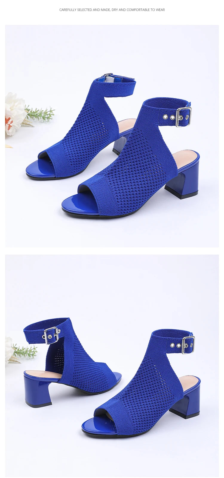 Chic Knit Peep Toe Sandals