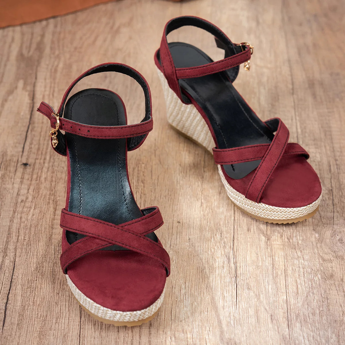 Espadrille Crisscross Wedge Sandals