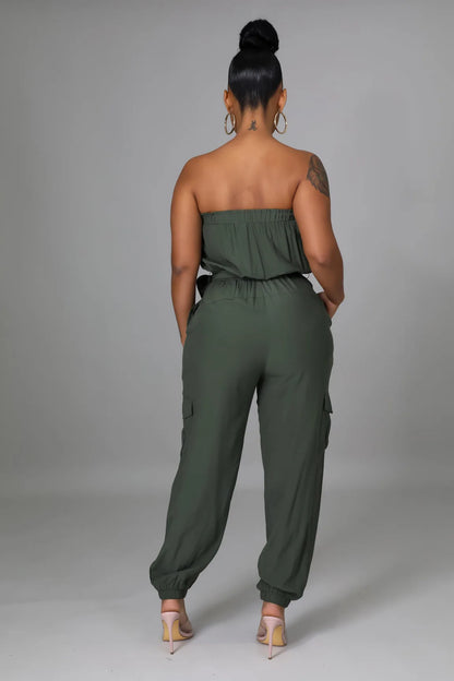 Off Shoulder Strapless Jumpsuit