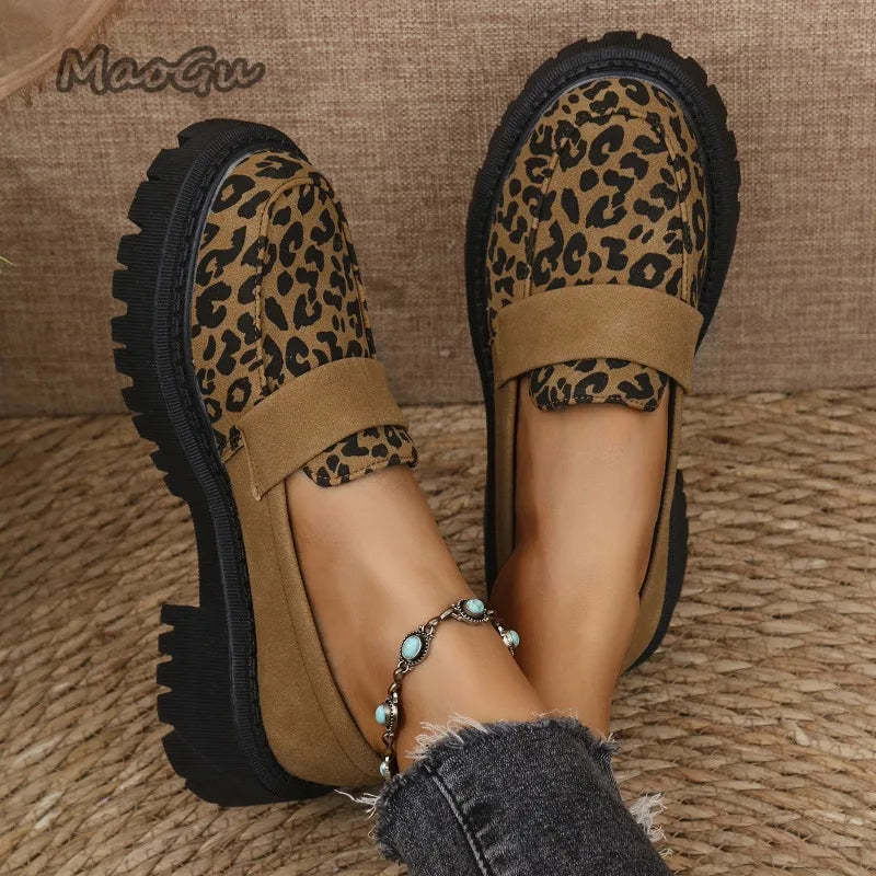 Urban Leopard Platform Loafers