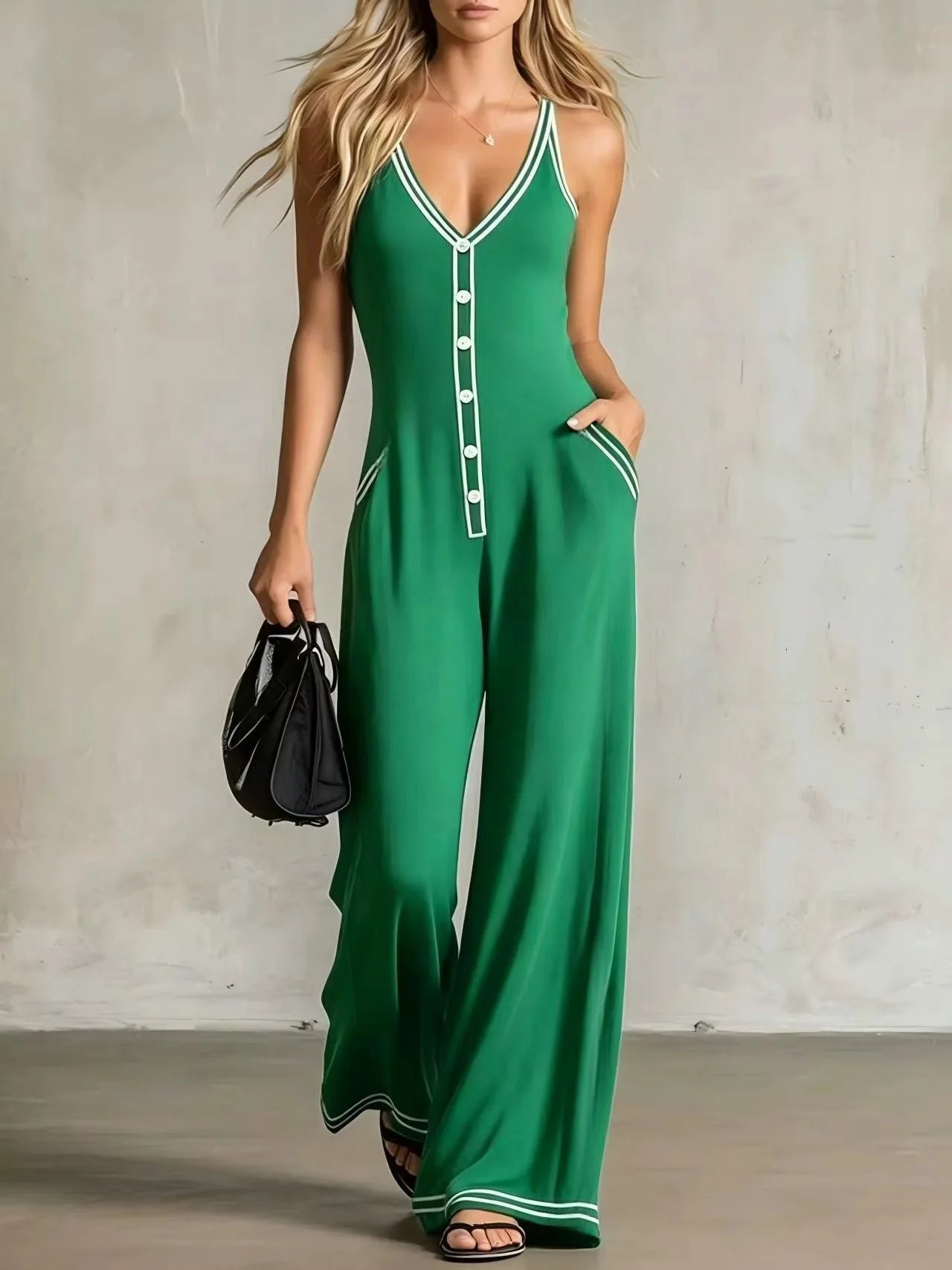 Elegant Flowy Wide Leg Jumpsuit