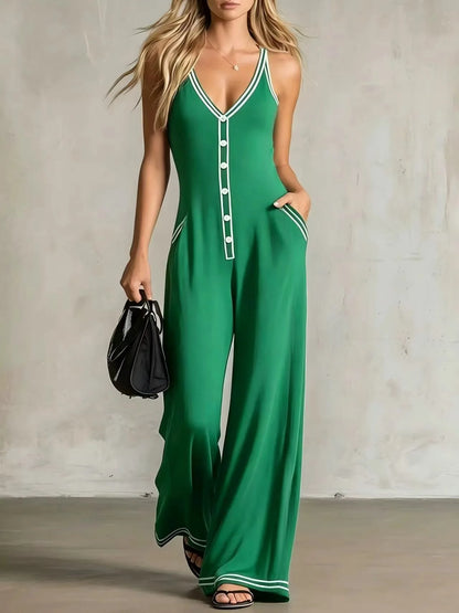 Elegant Flowy Wide Leg Jumpsuit