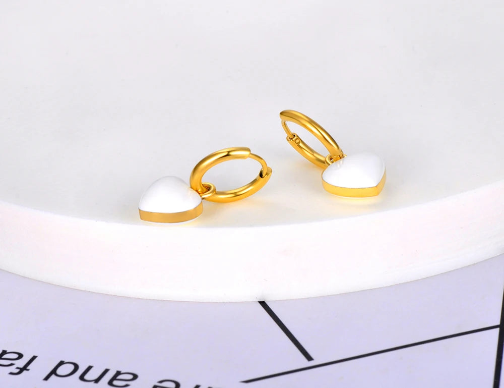 Colorblock Charm Hoop Earrings