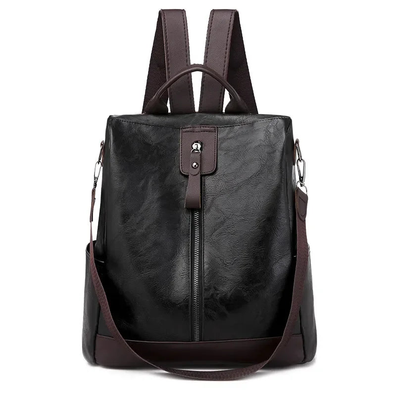 Women's Anti-Theft Leather Backpack