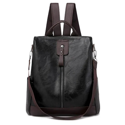 Women's Anti-Theft Leather Backpack