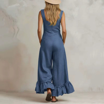 Aurora Ruffle Wide Leg Jumpsuit
