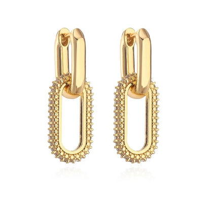 Luminous Spark Rectangle Zircon Earrings