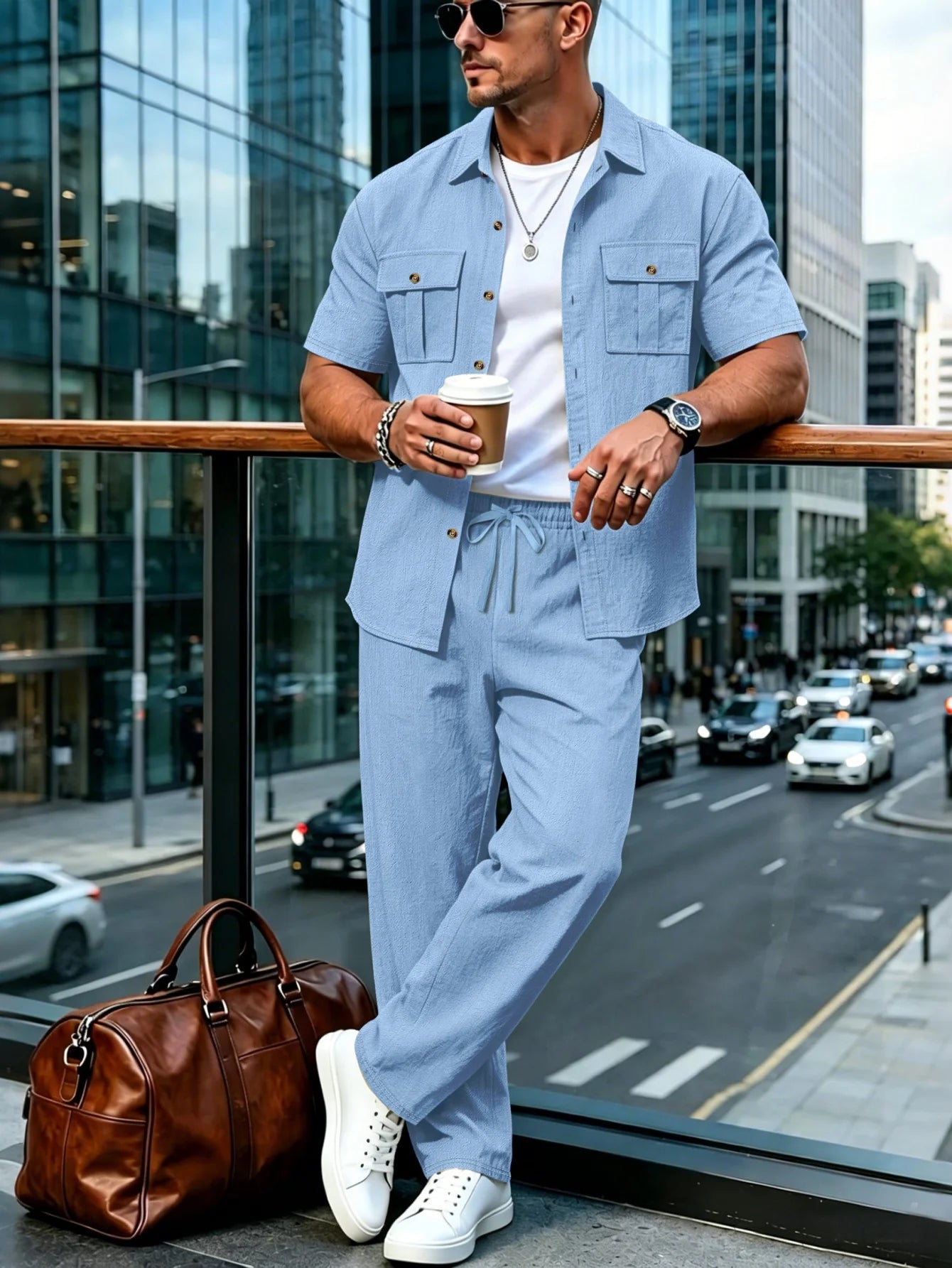Men's Ultimate Cotton Linen Casual Streetwear Co-ord Set
