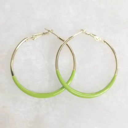 Trendy Enamel Statement Hoop Earrings