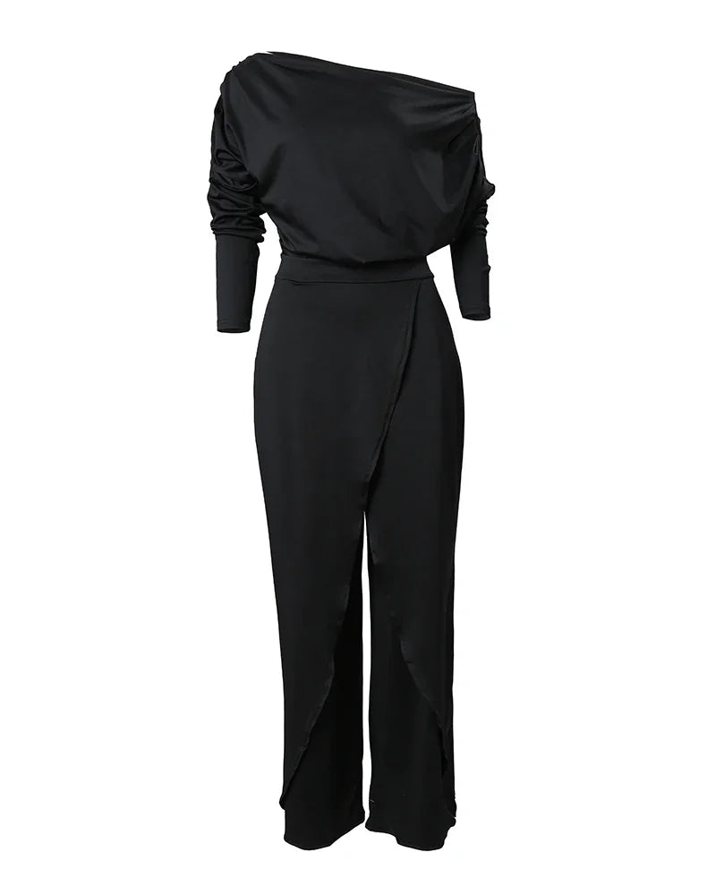 Wide Leg Off Shoulder Jumpsuit