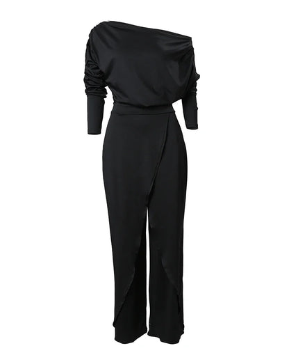 Wide Leg Off Shoulder Jumpsuit