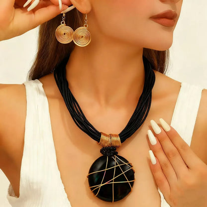 Hand-Woven Resin & Aluminum Statement Set