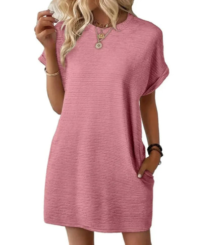 Relaxed Short Sleeve Mini Dress