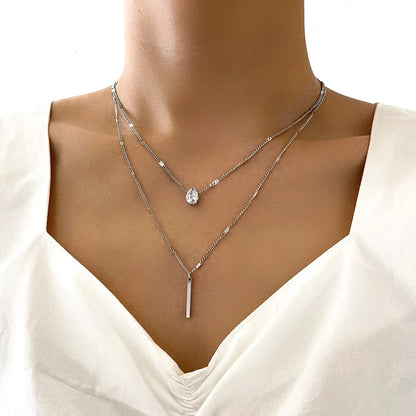 Zircon Charm Pendant Necklace