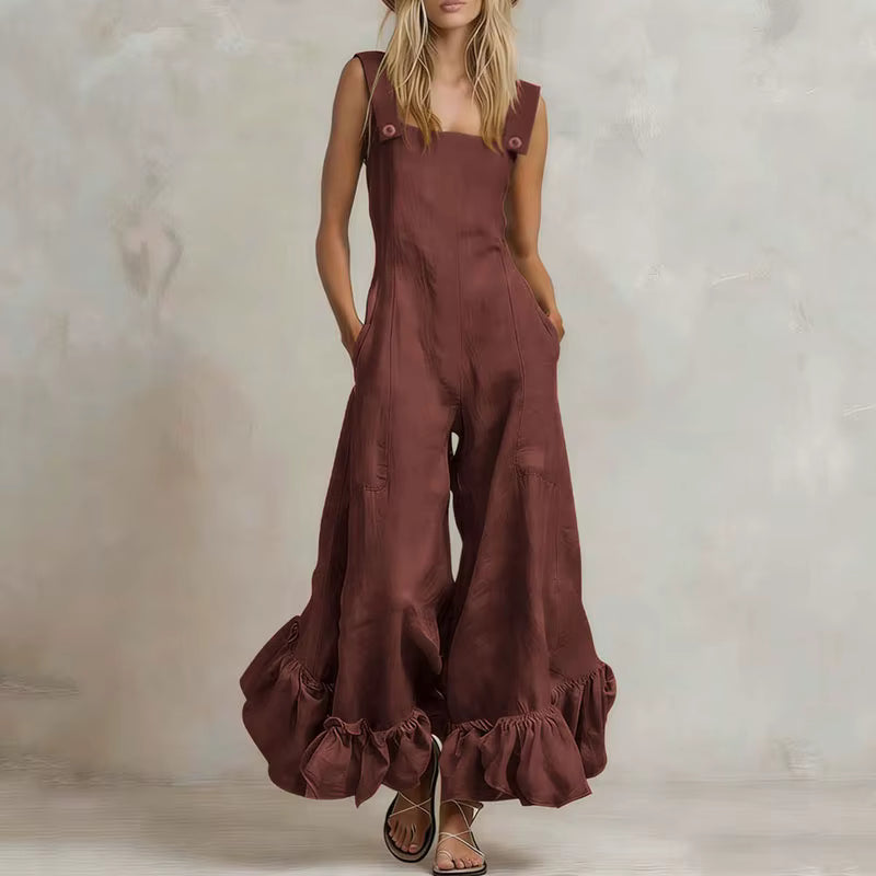 Aurora Ruffle Wide Leg Jumpsuit