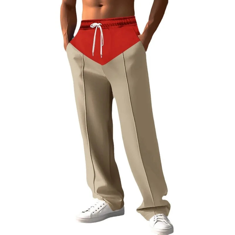 Men's Color Block Casual Pants