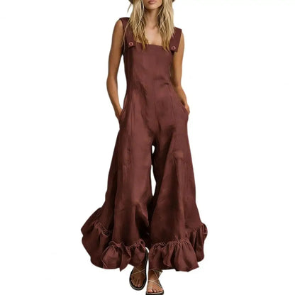 Aurora Ruffle Wide Leg Jumpsuit