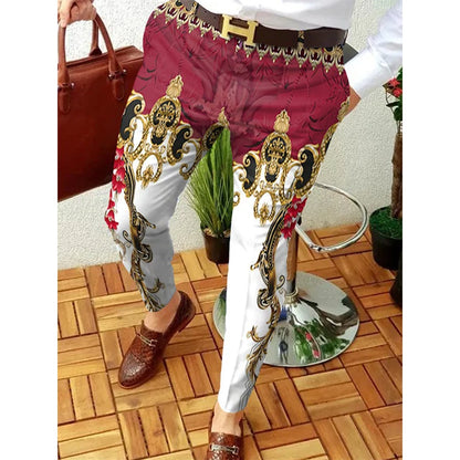 Smart Print Slim Pencil Pants