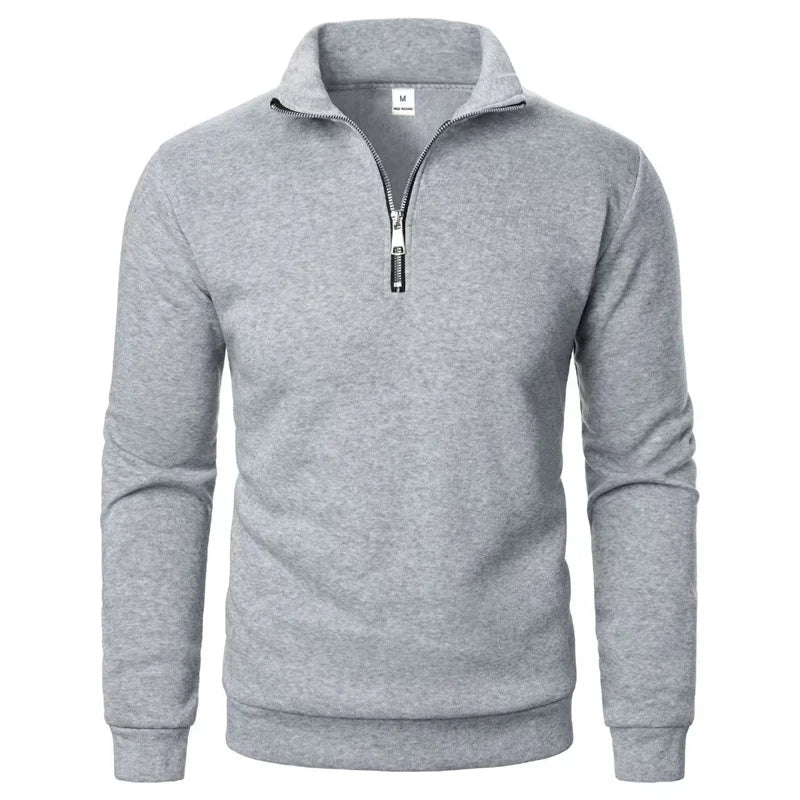 Modern Half-Zip Stand-Collar Pullover
