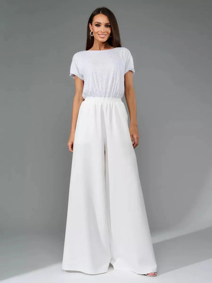 Glittering Sequin Tie Waist Jumpsuit