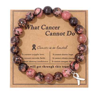 Cancer Warrior Beaded Gemstone Bracelet