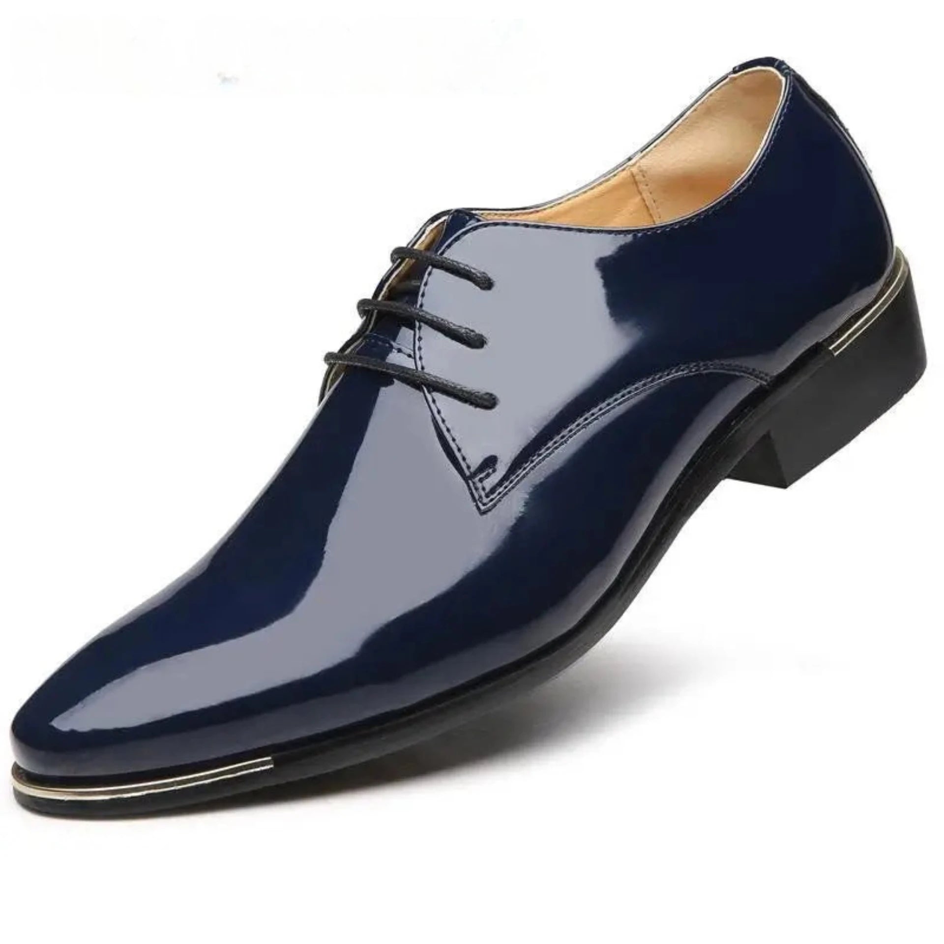 Men's Patent Leather Dress Shoes Blue / 41 Men's Patent Leather Dress Shoes Blue / 41